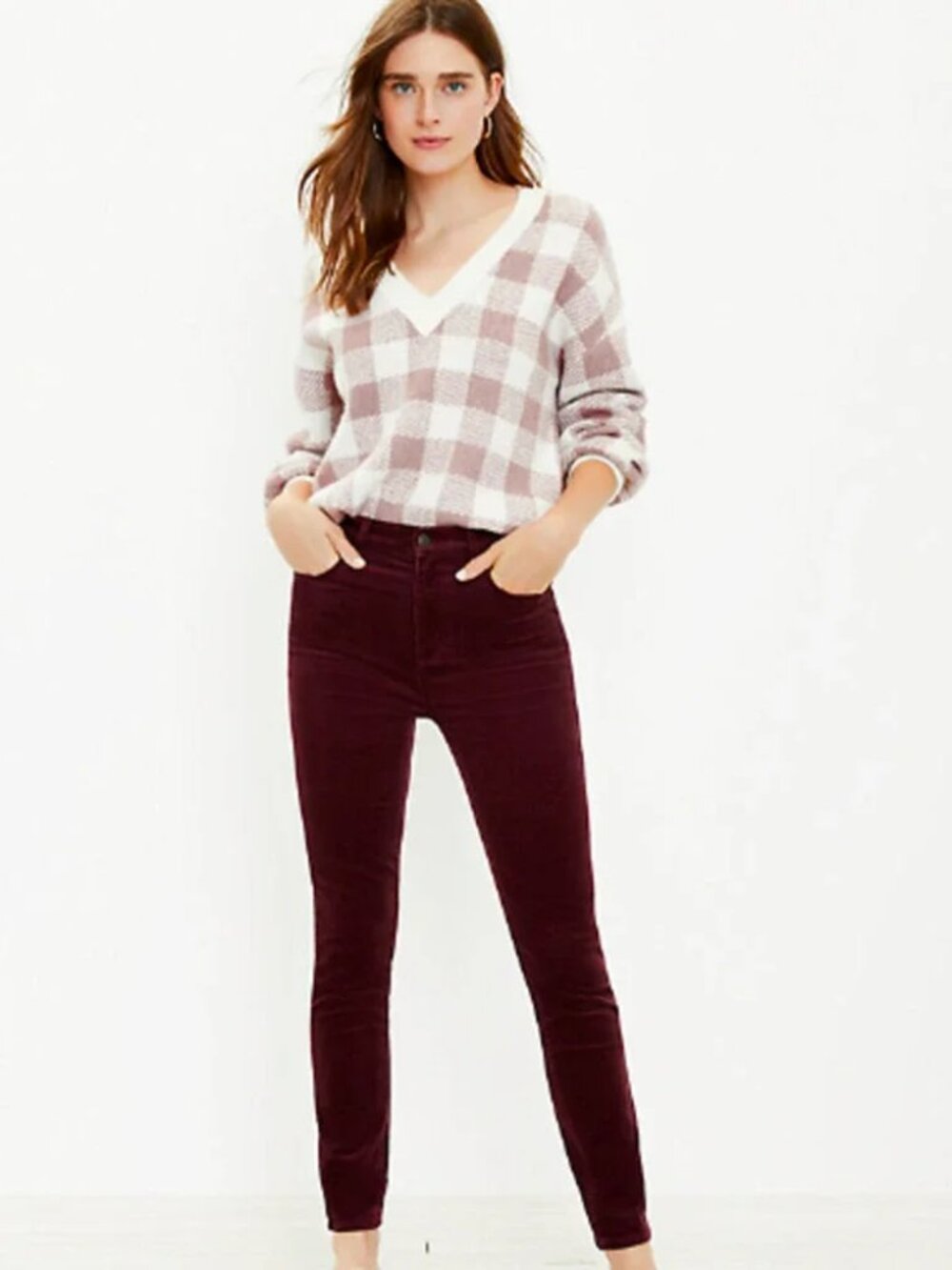Ann Taylor LOFT Modern Skinny Corduroy Pants - Plum